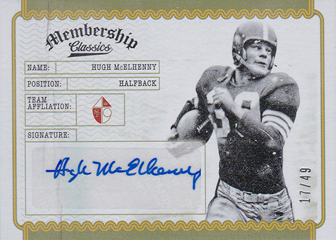 2017 Panini Classics Football Membership Auotgraphs Hugh McElhenny