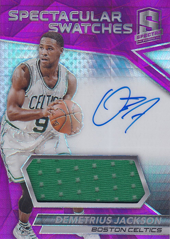 2016-17 Panini Spectra Basketball Spectacular Swatches Autographs Pink Demetrius Jackson