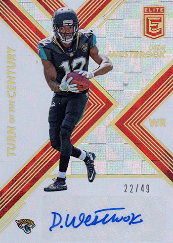 2017 Donruss Elite Football Turn of the Century Autographs Red Dede Westbrook