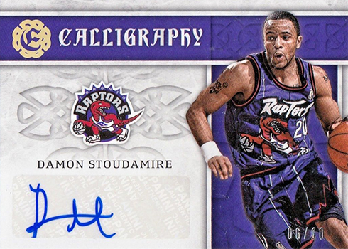 2016-17 Panini Excalibur Basketball Calligraphy Holo Gold Damon Stoudamire