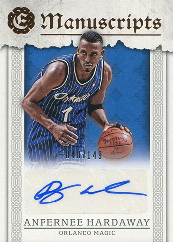 2016-17 Panini Excalibur Basketball Manuscripts Anfernee Hardaway
