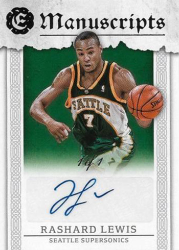 2016-17 Panini Excalibur Basketball Manuscripts Gunmetal Rashad Lewis