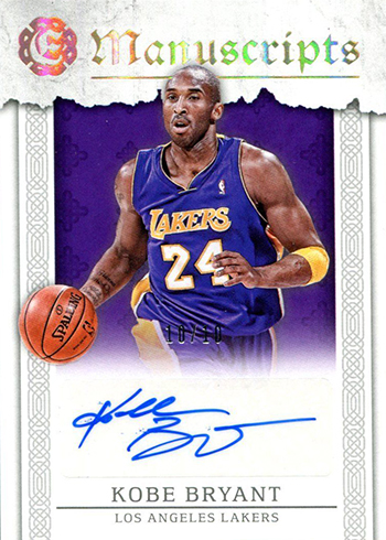 2016-17 Panini Excalibur Basketball Manuscripts Holo Gold Kobe Bryant