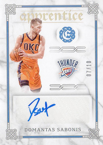 2016-17 Panini Excalibur Basketball Spprentice Signatures Holo Gold Domantas Sabonis