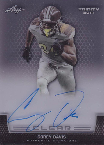 2017 Leaf Trinity Football Clear Autograph Corey Davis