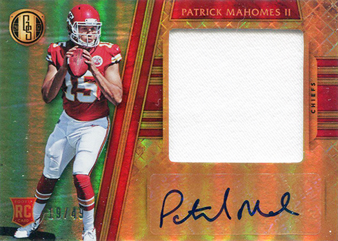 2017 Panini Gold Standard Football Base Rookie Jersey Auto Jumbo Patrick Mahomes