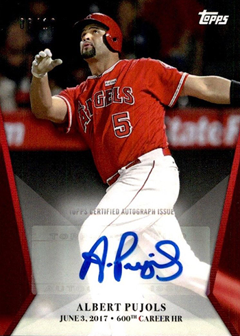 2017 Topps On Demand 600 Home Run Club Albert Pujols Autograph