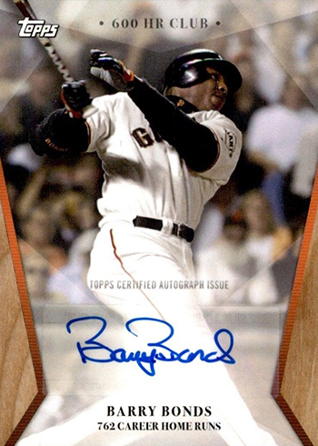 2017 Topps On Demand 600 Home Run Club Barry Bonds Autograph