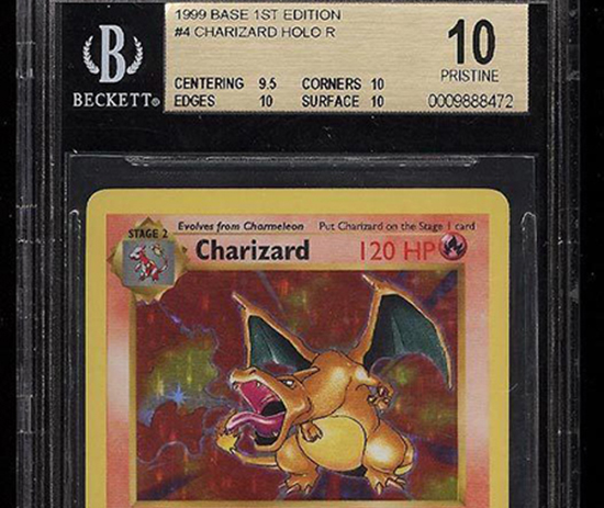 1999 Pokemon Game 1st Edition Holo Charizard BGS 10 PWCC-Aug-2017 Front FB  - Beckett News