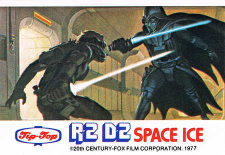 1977 Star Wars Tip Top Ice Cream Space Ice Stickers Luke vs Vader - Painting