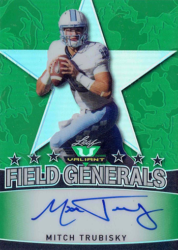 2017 Leaf Valiant Football Field Generals Mitch Trubisky Autograph