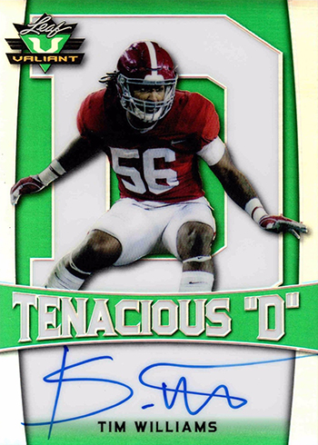 2017 Leaf Valiant Football Tenacious D Tim Williams Autograph