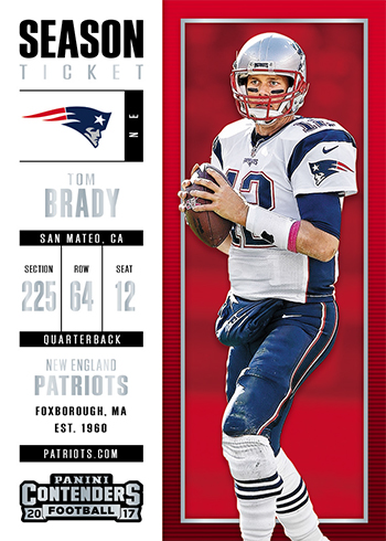 2017 Panini Contenders Football Tom Brady
