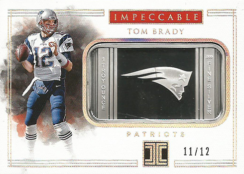 2017 Panini Impeccable Football Silver Patriots Tom Brady