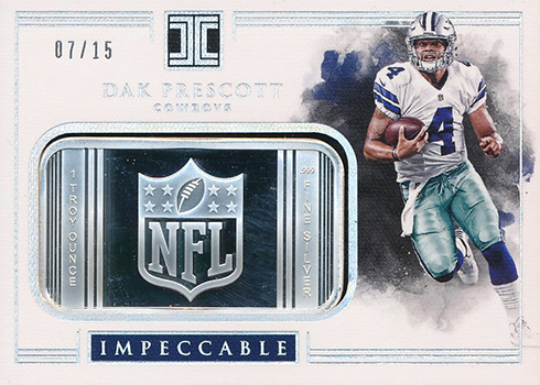 2017 Panini Impeccable Football Silver NFL Shields Dak Prescott