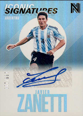 2017 Panini Nobility Soccer Iconic Signatures Javier Zanetti