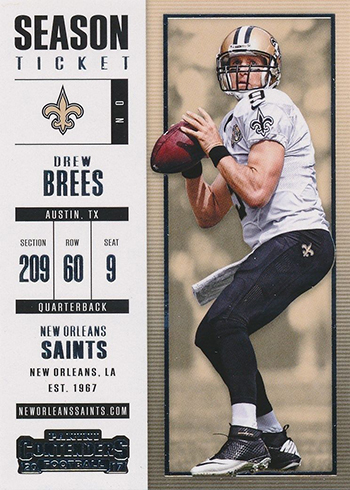 2017 Panini Contenders Football Drew Brees