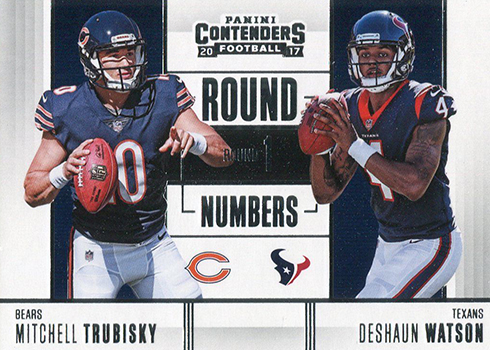 2017 Panini Contenders Football Round Numbers Mitchell Trubisky Deshaun Watson