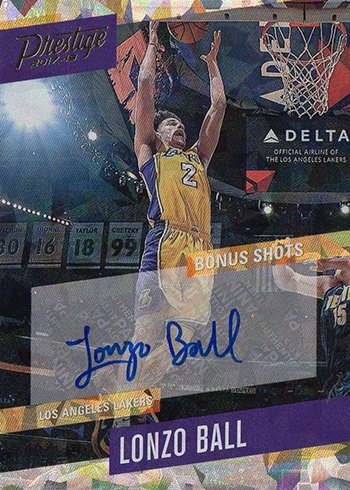 2017-18 Panini Prestige Basketball Bonus Shots Signatures Lonzo Ball Crystal