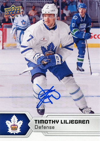 2017-18 Upper Deck AHL Hockey Autographs Timothy Liljegren