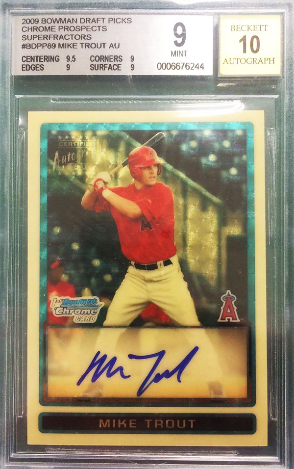 2009 Bowman Chrome Draft Mike Trout Superfractor Autograph