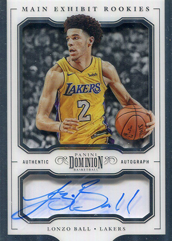 2017-18 Panini Dominion Basketball Main Exhibit Rookies Lonzo Ball
