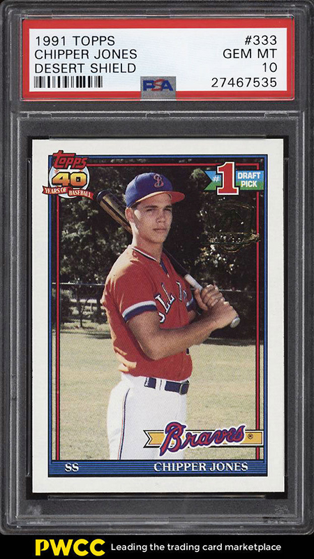 1991 Topps Desert Shield Chipper Jones PSA 10 PWCC July 2018