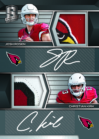 2018 Panini Spectra Football Dual Rookie Patch Autographs Black