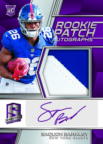 2018 Panini Spectra Football Rookie Patch Autographs Purple