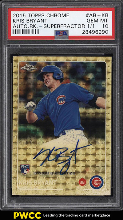 2015 Topps Chrome Kris Bryant Superfractor Autograph Sells for