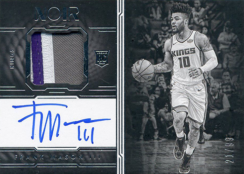 2017-18 Panini Noir Basketball Autographed Prime Rookies Black and White Frank Mason III