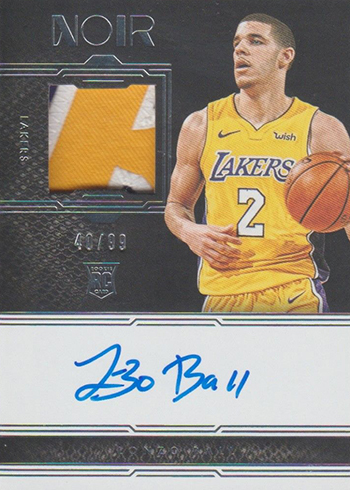 2017-18 Panini Noir Basketball Base Rookie Patch Autographs Color Lonzo Ball