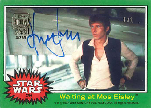 2018 Topps Star Wars Archives Signature Series Harrison Ford Autograph 1977 1