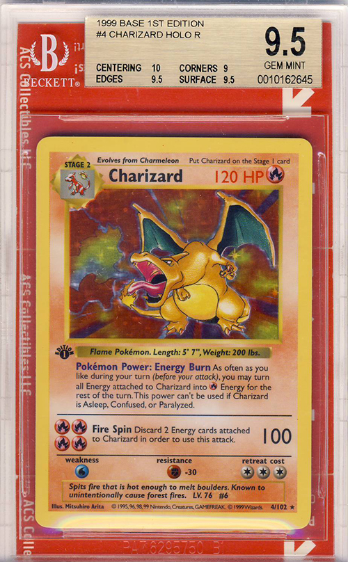 1st edition shadowless charizard pokemon card