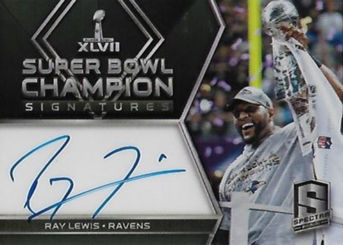 2018 Panini Spectra Football Super Bowl Signatures Ray Lewis