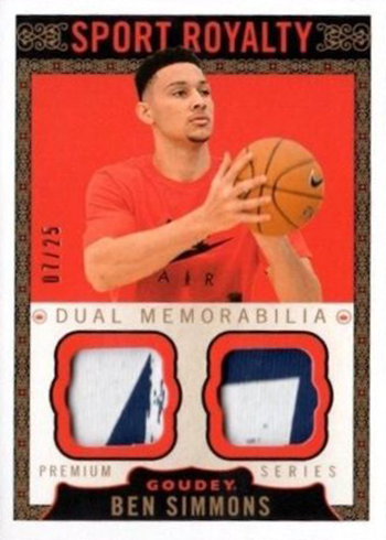 2018 Upper Deck Goodwin Champions Sport Royalty Dual Memorabilia Premium Swatch Ben Simmons