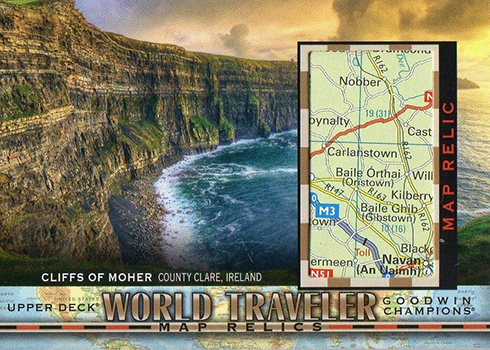 2018 Upper Deck Goodwin Champions World Traveler Map Relics Cliffs of Moher