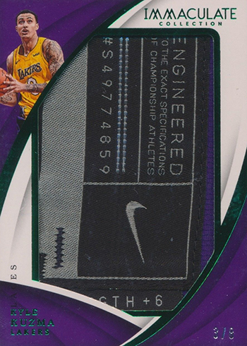 2017-18 Panini Immaculate Basketball Jumbo Patch Tag Nike Swoosh Kyle Koozma