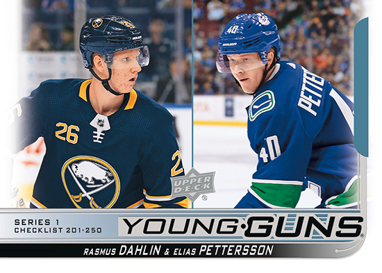 2018-19 Upper Deck Young Guns Rasmus Dahlin Elias Petterson Checklist