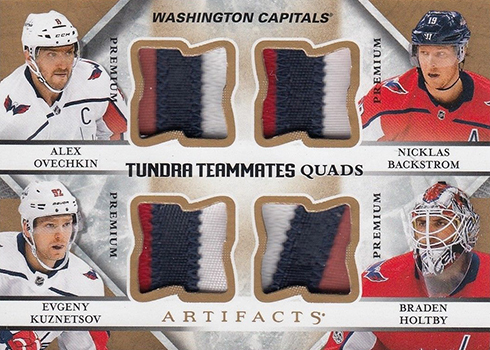 2018-19 Upper Deck Artifacts Hockey Tunra Teammates Quads