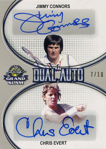 2018 Leaf Grand Slam Tennis Dual Autographs Jimmy Connors Chris Evert Silver