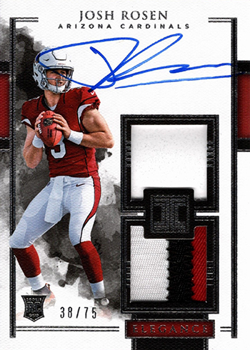 2018 Panini Impeccable Football Josh Rosen RC Auto Patch Helmet