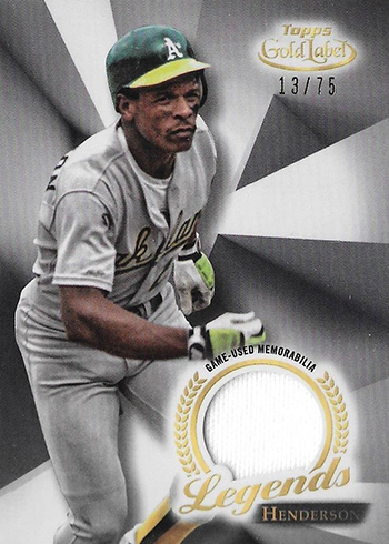 2018 Topps Gold Label Baseball Legends Relics Rickey Henderson