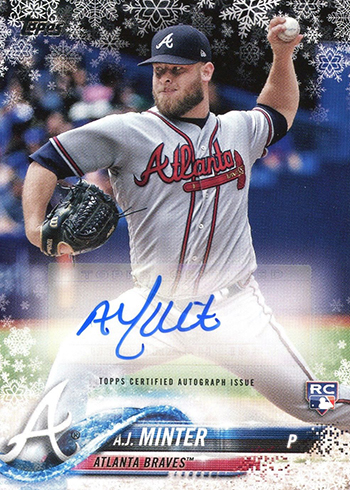 2018 Topps Holiday Snowflake Baseball Autograph AJ Minter