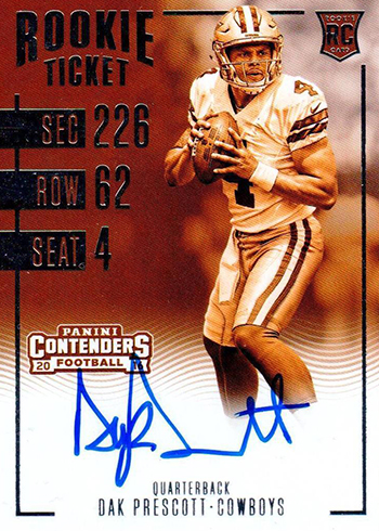 2016 Panini Contenders Football Rookie Ticket Autograph Sepia Dak Prescott