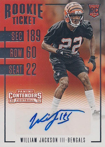 2016 Panini Contenders Football Rookie Ticket William Jackson III Autograph