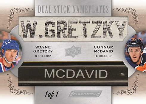 2018-19 Upper Deck Engrained Hockey Dual Stick Nameplates