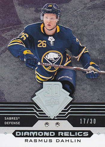 2019 Upper Deck 30th Anniversary Diamond Relics Rasmus Dahlin