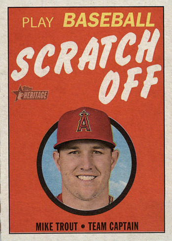 2019 Topps Heritage Baseball Scratch Off Mike Trout
