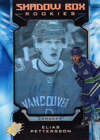 2018-19 SPx Hockey Shadow Box Rookies Silver Elias Pettersson Autograph